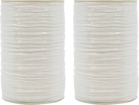 Pack of 2 Pearlized Raffia Ribbon Rolls 200 Yards for Kraft Packaging and Decoration (Red) in Saudi Arabia