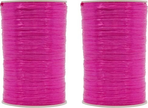 Pack of 2 Pearlized Raffia Ribbon Rolls 200 Yards for Kraft Packaging and Decoration (Red) in Saudi Arabia