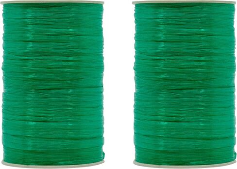 Pack of 2 Pearlized Raffia Ribbon Rolls 200 Yards for Kraft Packaging and Decoration (Red) in Saudi Arabia