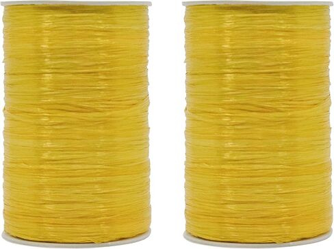 Pack of 2 Pearlized Raffia Ribbon Rolls 200 Yards for Kraft Packaging and Decoration (Red) in Saudi Arabia
