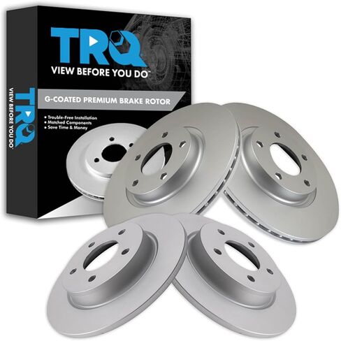 TRQ Front and Rear Brake Rotor Set G Coated Vented Solid Compatible with 2004-2013 Mazda 3 in Saudi Arabia