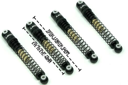 LGRP® Little Guy Racing Parts صدمات السفر الطويلة (54 مم أسود/ذهبي) متوافقة مع 1/24 مقياس RC المحوري SCX24، Element، Enduro، URUAV، LGS101 in Saudi Arabia