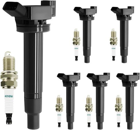 UF267 Ignition Coil and Platinum Spark Plug Set of 6 Compatible with ES300 ES330 RX300 RX330 RX400H Camry Sienna Avalon Highlander Solara 3L 3.3L V6 90919-02234 9008019016 in Saudi Arabia