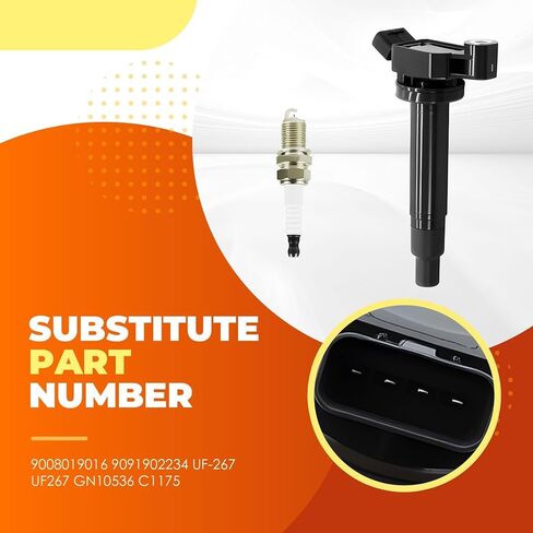 UF267 Ignition Coil and Platinum Spark Plug Set of 6 Compatible with ES300 ES330 RX300 RX330 RX400H Camry Sienna Avalon Highlander Solara 3L 3.3L V6 90919-02234 9008019016 in Saudi Arabia