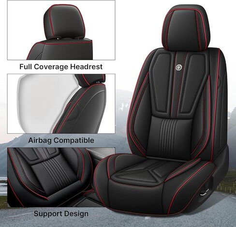 غطاء مقعد السيارة لسيارة Honda Passport 2019-2026، غطاء مقعد جلدي للسيارة، غطاء وسائد السيارة المسامي، واقي مقعد مقاوم للماء، (مجموعة كاملة، أسود) in Kuwait