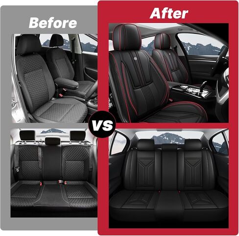 غطاء مقعد السيارة لسيارة Honda Passport 2019-2026، غطاء مقعد جلدي للسيارة، غطاء وسائد السيارة المسامي، واقي مقعد مقاوم للماء، (مجموعة كاملة، أسود) in Kuwait