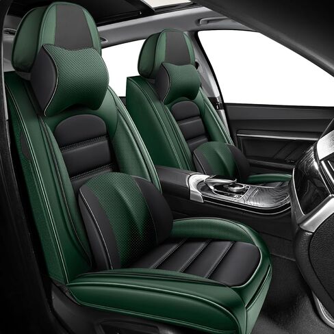 Front Set for Nissan Sentra Seat Covers 2000-2026, Waterproof Nappa Leather Car Seat Protector, Anti-Slip & Comfortable Car seat Cover (Black & Oranger) in Saudi Arabia