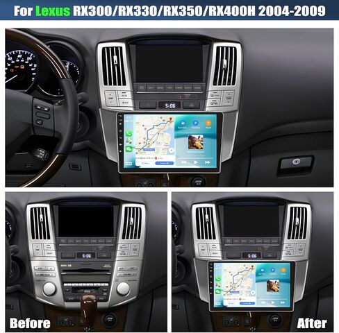 UNITOPSCI 4G+64G 8 Core Android 13 Car Stereo for Lexus RX300/RX330/RX350/RX400H 2004-2009 Radio Wireless CarPlay Android Auto GPS 9" Touchscreen Bluetooth 5.0 DSP WiFi FM/RDS SWC + Backup Camera Mic in Kuwait