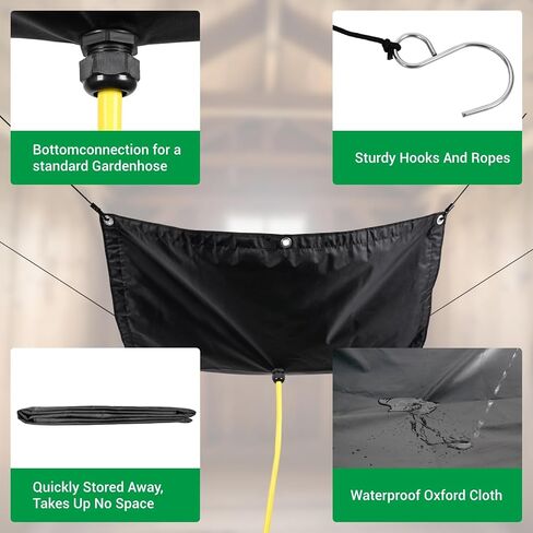 Ceiling Roof Leak Diverter Tarp, Heavy Duty Tarp Waterproof for Roof Drip & Rain Collection with Drain Hose, Water Leak Diverter for Ceiling Areas & Overhead Structures,3x3 ft in Saudi Arabia