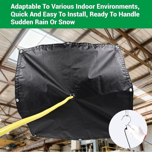Ceiling Roof Leak Diverter Tarp, Heavy Duty Tarp Waterproof for Roof Drip & Rain Collection with Drain Hose, Water Leak Diverter for Ceiling Areas & Overhead Structures,3x3 ft in Saudi Arabia