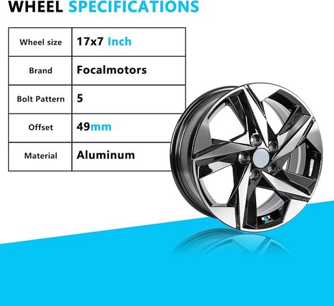 جديد 17 "إطار عجلة من الألومنيوم لشركة هيونداي إلنترا 2021 2022 2023 2024 17x7 بوصة جنوط سيارة من سبيكة بديلة واحدة 1 قطعة in Kuwait