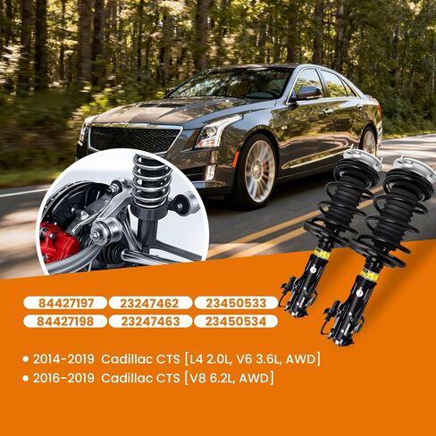 زوج مجموعة دعامة أمامية مع تعليق ركوب مغناطيسي، مناسب لـ 2014-2019 كاديلاك CTS [2.0L 3.6L 6.2L AWD]، استبدل OE 84427197، 23247462 in Kuwait