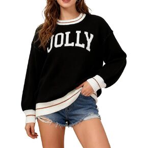 EGELEXY Women Christmas Sweater Funny Christmas Tree Sweater Sweatshirt Long Sleeves Knitted Pullover in Kuwait
