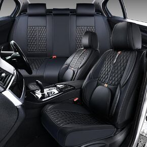 Car Seat Cover for Subaru Legacy 2010-2024, Black Car Seat Covers, Faux Leather, 5 Seats Full Set, Waterproof, with Lumbar Support, Suitable for All Seasons, Beautify The Interior of Old Cars in Saudi Arabia