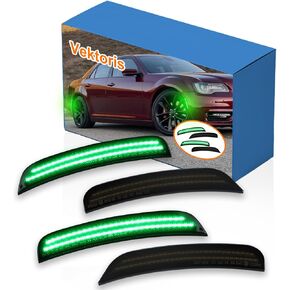 4PCS LED Fender Side Marker Lights Smoked Lens for Chrysler 300 2015-2024 -Replace OEM Part # 68213844AD/68213845AD/68214402AD/68214403AD, Front & Rear Bumper Side Marker Lamps (White Light) in Kuwait