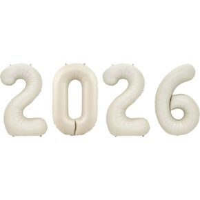 32 بوصة ذهبي فاتح 2026 بالونات أرقام بلون الشمبانيا الذهبية 2026 فويل مايلر هيليوم بالون رقمي كبير لمدة 20 26 ليلة رأس السنة عيد الميلاد وحفلات التخرج in Kuwait