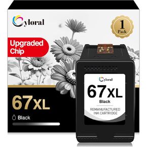 خرطوشة حبر 67XL سوداء اللون لطابعة HP Deskjet 2827e 2855e 2800e 2842e 2852e 4200e 4252e 4255e 4258e 2700e 2755e 4100e 4133e Envy Pro 6000 6400 لطابعة HP 67XL 67 XL (أسود) in Kuwait