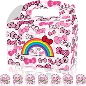 CNMOAOAGS 12Pcs Cartoon Cat Happy Birthday Decorations, Pink Bow tie Birthday Party Favor Gift Boxes for Girls Party Theme Supplies in Saudi Arabia