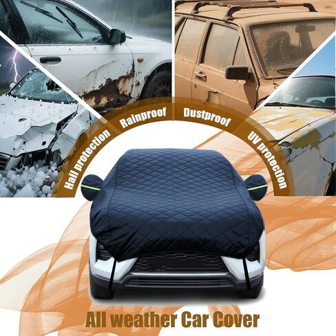 Hail Protection Car Cover Custom Fit for Nissan Rogue SUV 2021-2025 Half Cover丨Anti-Hail Car Tarpaulin Durable Snowproof Waterproof with Storage Bag & Mirror Pocket in Saudi Arabia