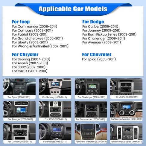 [2+64G] ستيريو سيارة Android 13 لسيارة Jeep Wrangler JK/Dodge RAM/Chrysler 300C/Chevrolet مع Carplay اللاسلكي وAndroid Auto، راديو سيارة بشاشة لمس 7 بوصة مع BT FM/RDS HiFi WiFi GPS Dual USB+كاميرا احتياطية in Kuwait