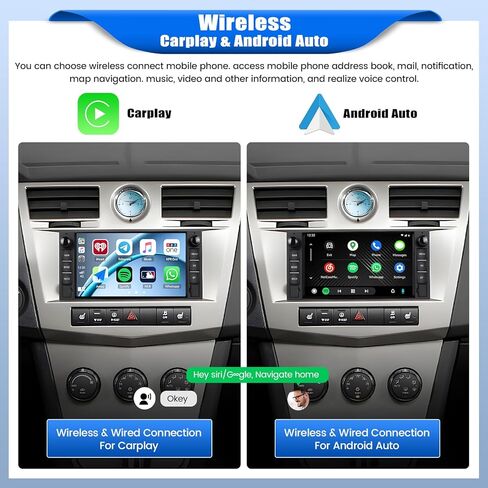 [2+64G] ستيريو سيارة Android 13 لسيارة Jeep Wrangler JK/Dodge RAM/Chrysler 300C/Chevrolet مع Carplay اللاسلكي وAndroid Auto، راديو سيارة بشاشة لمس 7 بوصة مع BT FM/RDS HiFi WiFi GPS Dual USB+كاميرا احتياطية in Kuwait