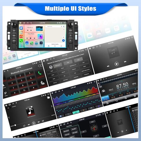 [2+64G] ستيريو سيارة Android 13 لسيارة Jeep Wrangler JK/Dodge RAM/Chrysler 300C/Chevrolet مع Carplay اللاسلكي وAndroid Auto، راديو سيارة بشاشة لمس 7 بوصة مع BT FM/RDS HiFi WiFi GPS Dual USB+كاميرا احتياطية in Kuwait