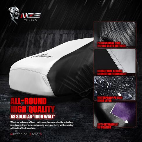 غطاء سيارة MZS Hatchback للسيارات، غطاء حماية مقاوم للماء لجميع الأحوال الجوية يناسب ما يصل إلى 171 بوصة هاتشباك، أغطية خارجية كاملة بلونين مع فتحات مقاومة للرياح والشمس وإبزيم قابل للتعديل in Saudi Arabia