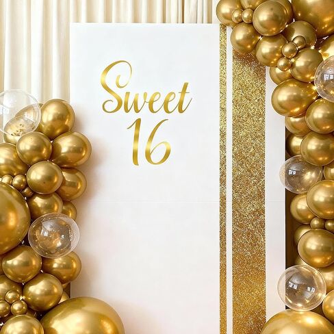 Sweet 16 Party Decorations 16th Birthday Decorations for Boys Girls Large Sweet 16 Sign for Backdrop Sweet 16 Decals for Arch Sweet 16 Stickers Gold 16th Birthday Wall Decal in Kuwait
