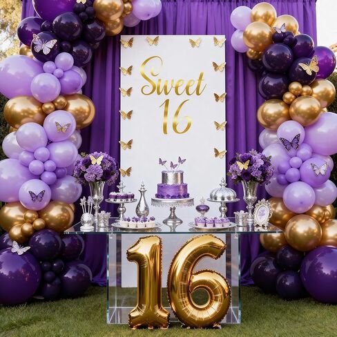Sweet 16 Party Decorations 16th Birthday Decorations for Boys Girls Large Sweet 16 Sign for Backdrop Sweet 16 Decals for Arch Sweet 16 Stickers Gold 16th Birthday Wall Decal in Kuwait