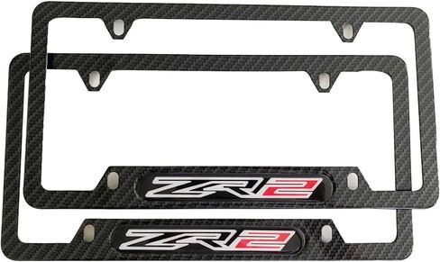 ZR2 License Plate Frame Cover Holder ForChevy ZR2, Carbon Fiber, Truck Car Accessories 2PCS in Saudi Arabia