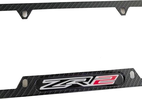 ZR2 License Plate Frame Cover Holder ForChevy ZR2, Carbon Fiber, Truck Car Accessories 2PCS in Saudi Arabia