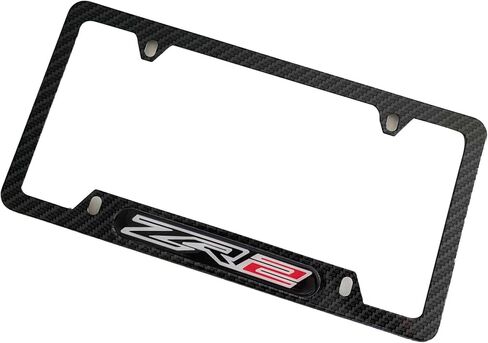 ZR2 License Plate Frame Cover Holder ForChevy ZR2, Carbon Fiber, Truck Car Accessories 2PCS in Saudi Arabia