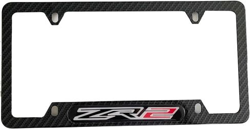 ZR2 License Plate Frame Cover Holder ForChevy ZR2, Carbon Fiber, Truck Car Accessories 2PCS in Saudi Arabia