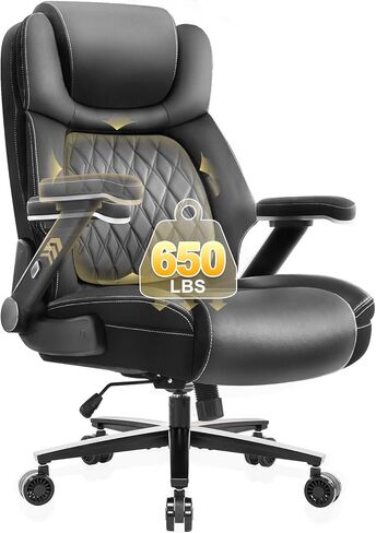 Big and Tall Office Chair 500lbs, Heavy Duty Office Chair with Large Wheels, Extra Wide Office Chair,Adjustbale Ergonomic Lumbar Support,High Back Rocking Computer Chair for Heavy People in Saudi Arabia