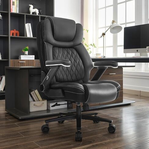 Big and Tall Office Chair 500lbs, Heavy Duty Office Chair with Large Wheels, Extra Wide Office Chair,Adjustbale Ergonomic Lumbar Support,High Back Rocking Computer Chair for Heavy People in Saudi Arabia