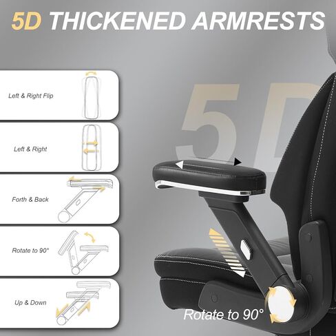 Big and Tall Office Chair 500lbs, Heavy Duty Office Chair with Large Wheels, Extra Wide Office Chair,Adjustbale Ergonomic Lumbar Support,High Back Rocking Computer Chair for Heavy People in Saudi Arabia
