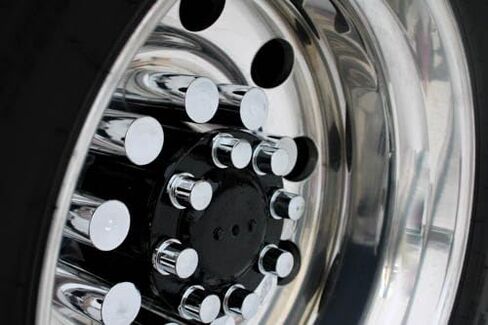 Chrome Plastic Bolt and Nut Cover 1'' x 5/8 Lug Fitting Push on Small Hat Style Bolt and Nut Cover, BHP-NC-CYL01 (50) in Saudi Arabia