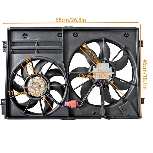 Radiator Cooling Fan 1K0121205AJ9B9 Radiator Condenser Cooling Fan Compatible with Audi A3 TT, Compatible with Volkswagen Jetta, for Beetle, for Passat, for Golf in Saudi Arabia