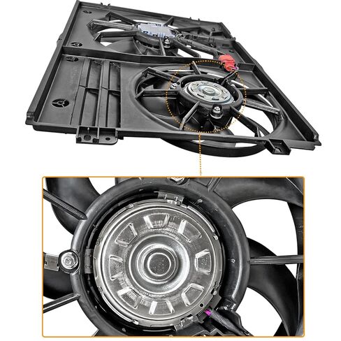 Radiator Cooling Fan 1K0121205AJ9B9 Radiator Condenser Cooling Fan Compatible with Audi A3 TT, Compatible with Volkswagen Jetta, for Beetle, for Passat, for Golf in Saudi Arabia