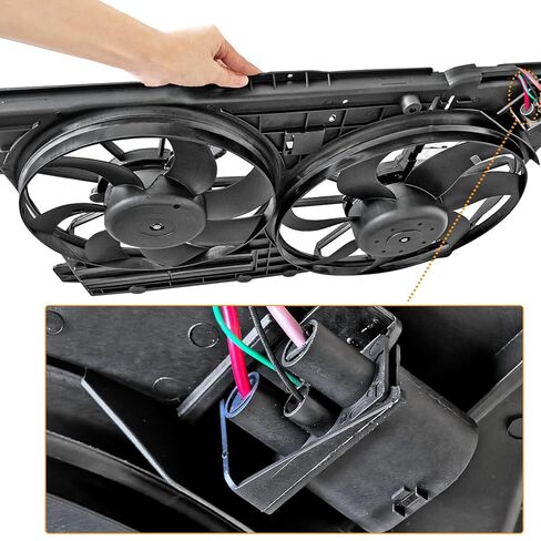 Radiator Cooling Fan 1K0121205AJ9B9 Radiator Condenser Cooling Fan Compatible with Audi A3 TT, Compatible with Volkswagen Jetta, for Beetle, for Passat, for Golf in Saudi Arabia