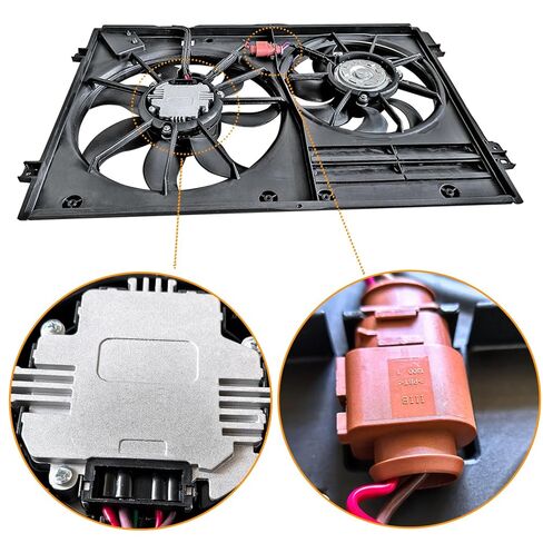Radiator Cooling Fan 1K0121205AJ9B9 Radiator Condenser Cooling Fan Compatible with Audi A3 TT, Compatible with Volkswagen Jetta, for Beetle, for Passat, for Golf in Saudi Arabia