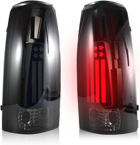 ضوء خلفي LED متوافق مع 94-98 سيلفرادو 88-00 تشيفي جي إم سي C/K 1500 2500 3500 سوبربان، 95-99 تاهو 92-00 يوكون 99-00 كاديلاك إسكاليد 92-94 بليزر مجموعة الضوء الخلفي لمصباح الفرامل الخلفي، عدسات دخان in Kuwait