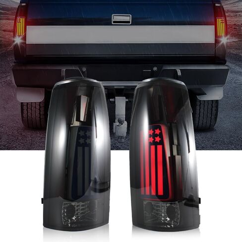 ضوء خلفي LED متوافق مع 94-98 سيلفرادو 88-00 تشيفي جي إم سي C/K 1500 2500 3500 سوبربان، 95-99 تاهو 92-00 يوكون 99-00 كاديلاك إسكاليد 92-94 بليزر مجموعة الضوء الخلفي لمصباح الفرامل الخلفي، عدسات دخان in Kuwait