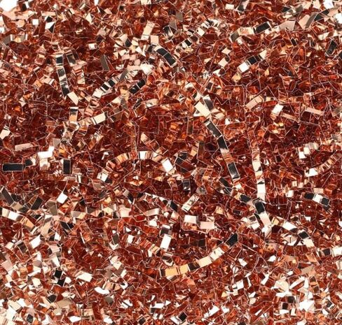 Shunzar Metallic Crinkle Cut Paper Shred, Gift Box Filler, for Packing, Filling, and Stuffing Gift Baskets - Shredded Papers and Packaging Filler for Birthday, Wedding (Rose Gold Metallic, 8 oz) in Saudi Arabia