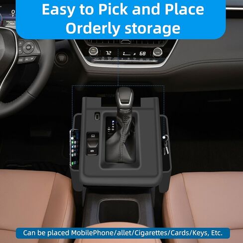 غطاء ناقل الحركة من السيليكون لسيارة تويوتا كورولا كروس 2025 2026، غطاء لوحة التحول مع جيبين للتخزين، مقاوم للانزلاق ومقاوم للخدش، منظم وحدة التحكم المركزية الداخلية (ولا لتويوتا كورولا) in Kuwait