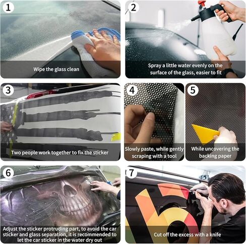 Rear Window Decals for Trucks - 65x17.3 in Back Window American Flag Decals Fit Most Pickup Trucks SUV, Vinyl Back Window Decal Truck Rear Window Graphics for Personalized in Kuwait