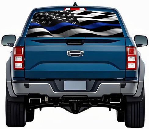 Rear Window Decals for Trucks - 65x17.3 in Back Window American Flag Decals Fit Most Pickup Trucks SUV, Vinyl Back Window Decal Truck Rear Window Graphics for Personalized in Kuwait