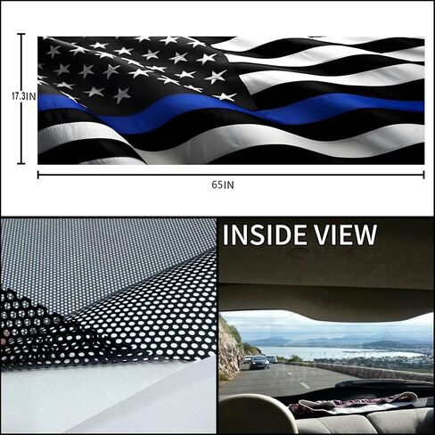 Rear Window Decals for Trucks - 65x17.3 in Back Window American Flag Decals Fit Most Pickup Trucks SUV, Vinyl Back Window Decal Truck Rear Window Graphics for Personalized in Kuwait