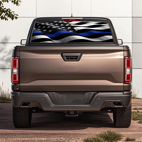Rear Window Decals for Trucks - 65x17.3 in Back Window American Flag Decals Fit Most Pickup Trucks SUV, Vinyl Back Window Decal Truck Rear Window Graphics for Personalized in Kuwait
