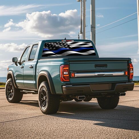 Rear Window Decals for Trucks - 65x17.3 in Back Window American Flag Decals Fit Most Pickup Trucks SUV, Vinyl Back Window Decal Truck Rear Window Graphics for Personalized in Kuwait